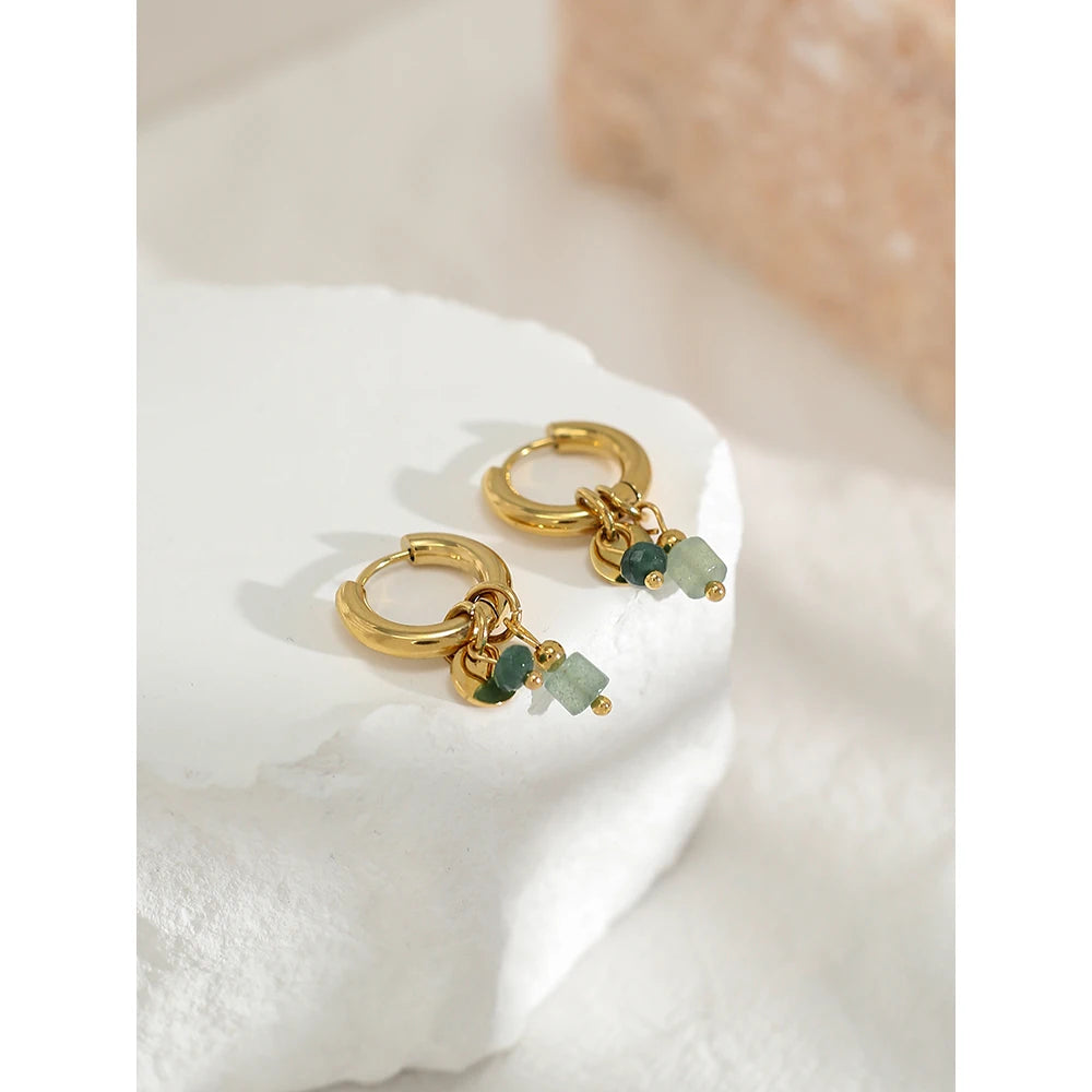 18K Gold Plated Stainless Steel Hoop Earrings in newyork