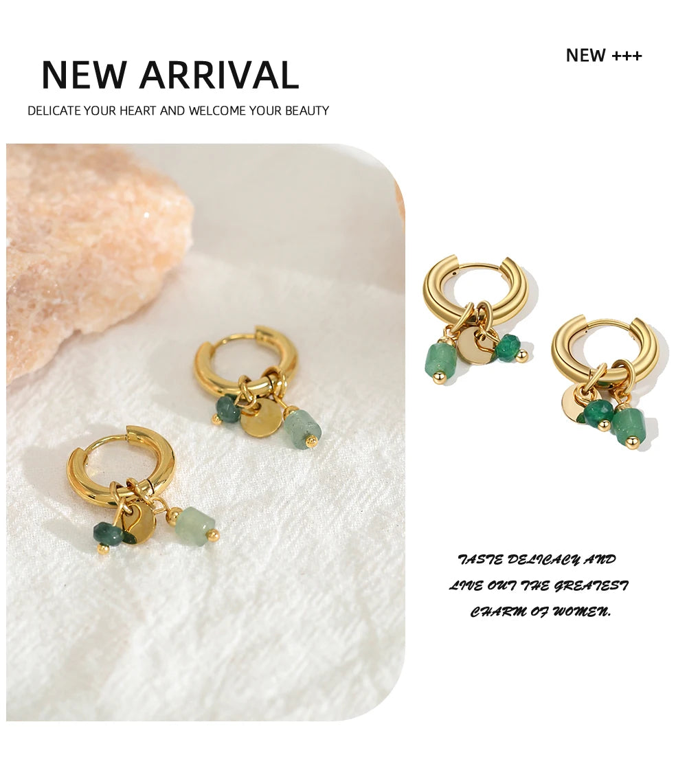 18K Gold Plated Stainless Steel Hoop Earrings