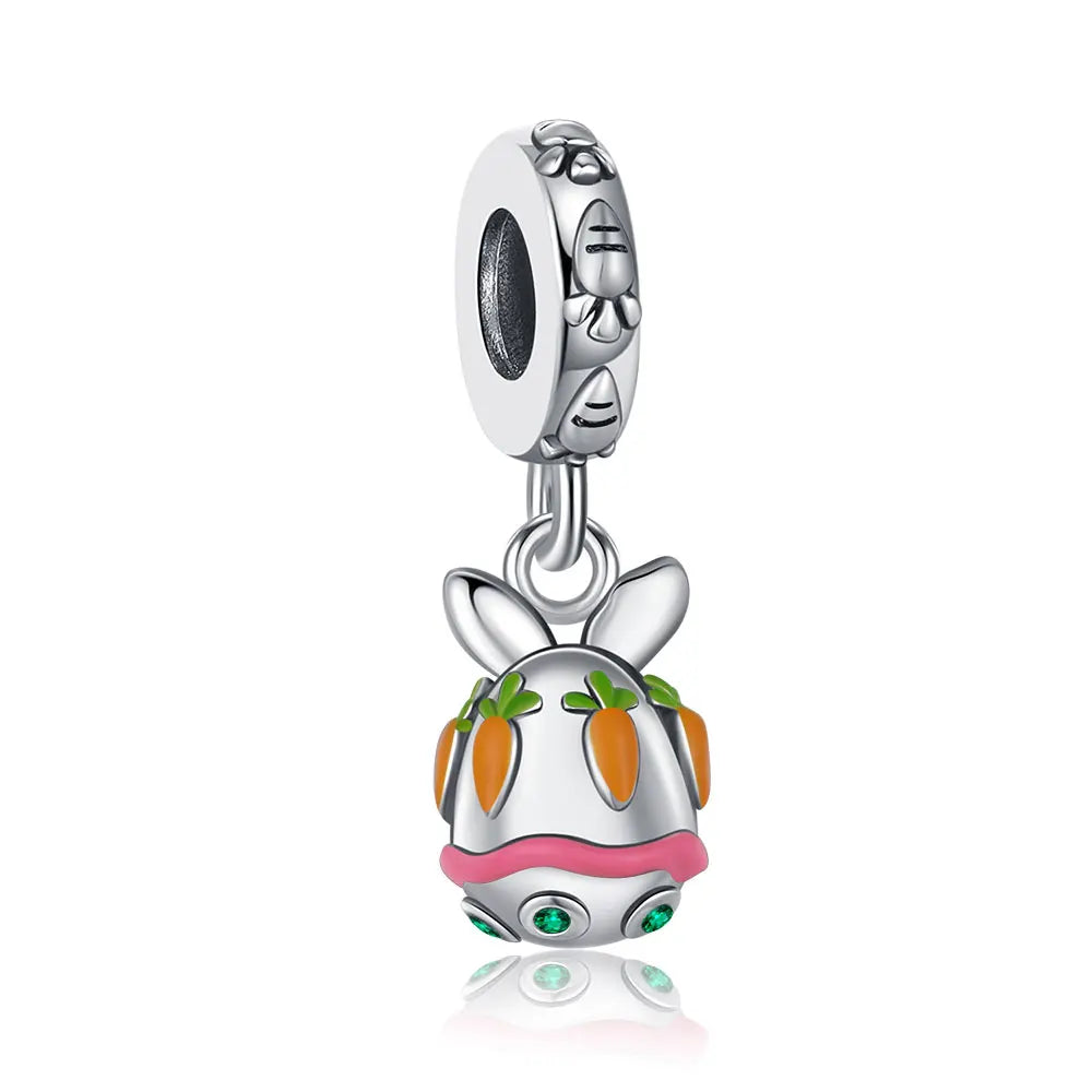 925 Sterling Silver Easter pendant Cute Rabbit Charm