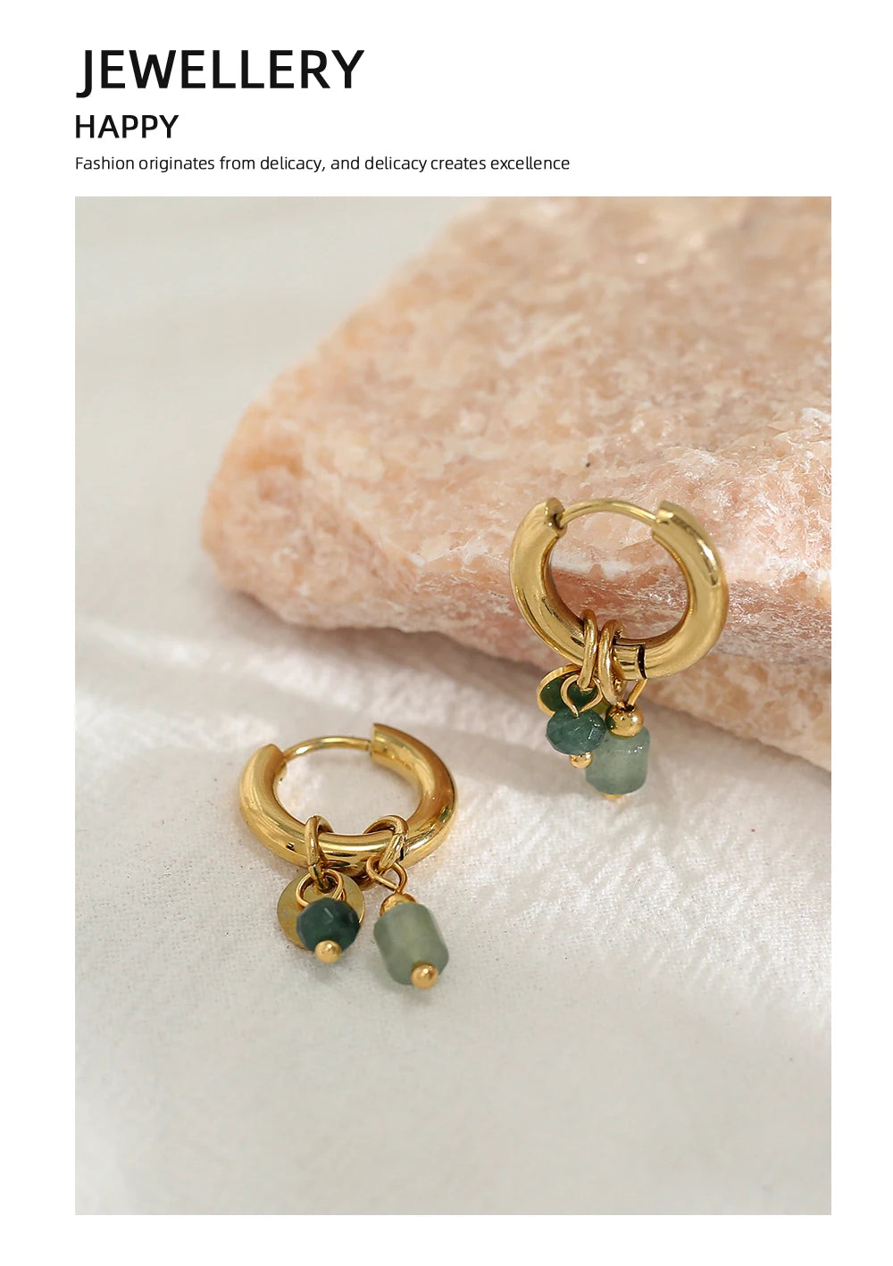 18K Gold Plated Stainless Steel Hoop Earrings