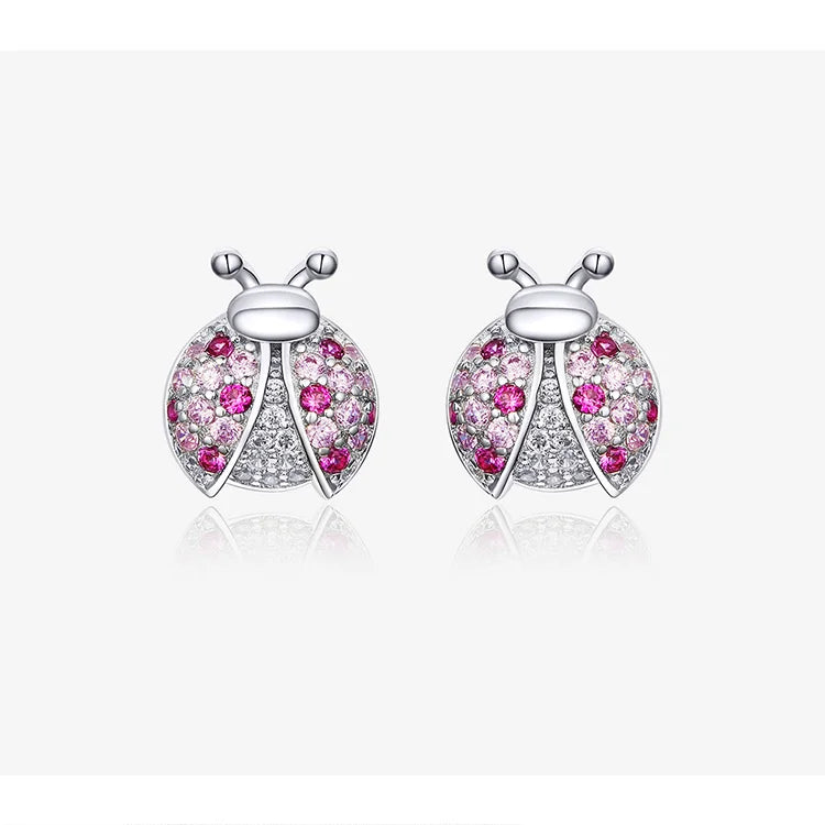 buy Sterling Silver Pink Ladybug Jewelry Set at true cybele