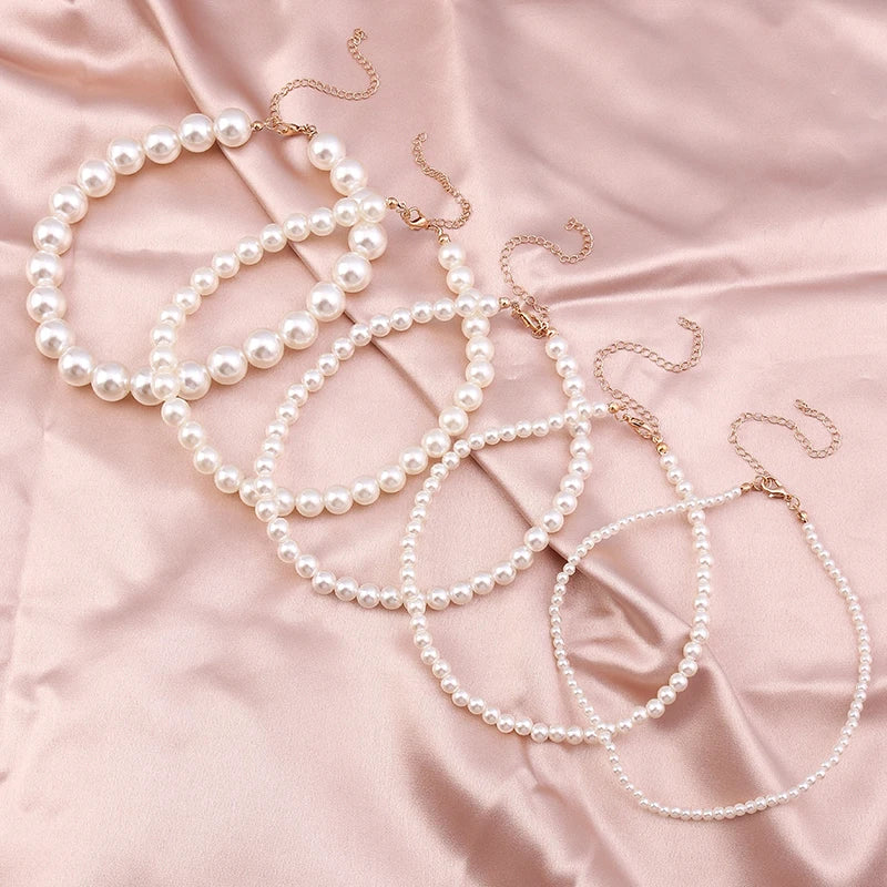 Elegant Faux Pearl Choker Necklace | 0.8cm Beaded Classic