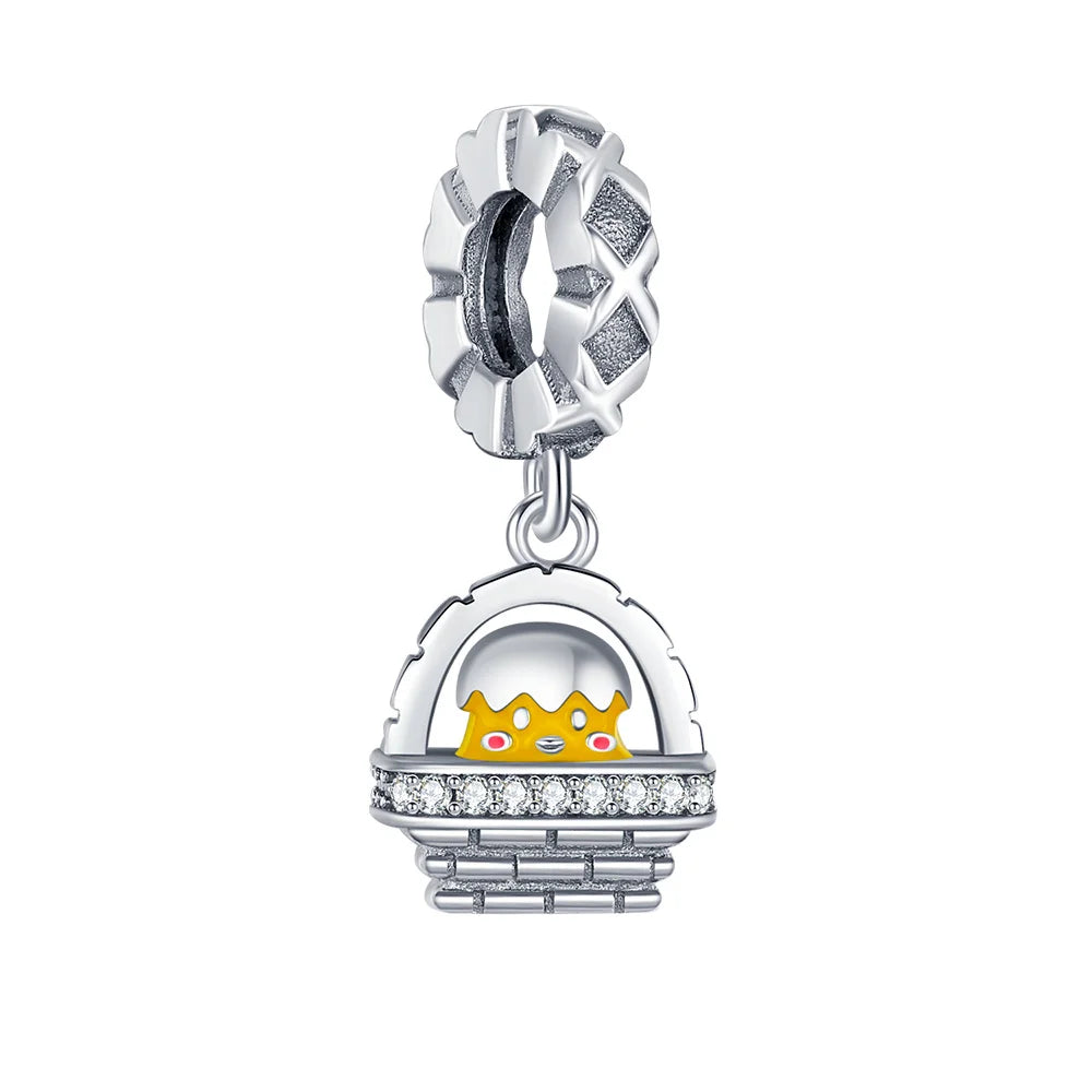 925 Sterling Silver Easter pendant Cute Rabbit Charm