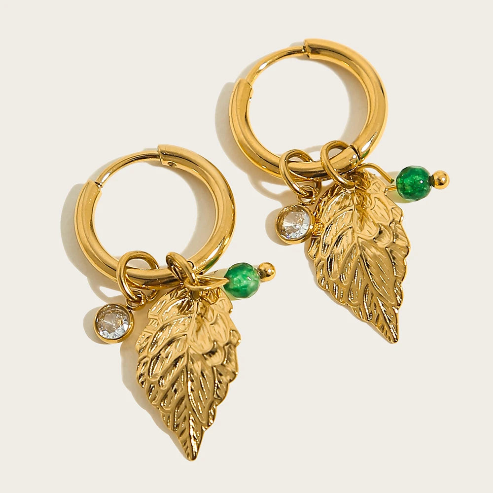 18K Gold Plated Stainless Steel Hoop Earrings