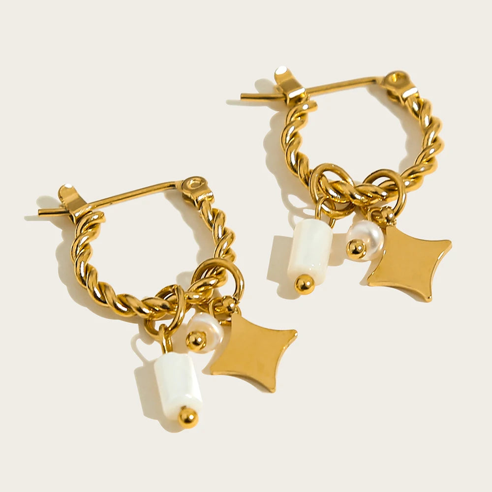 18K Gold Plated Stainless Steel Hoop Earrings