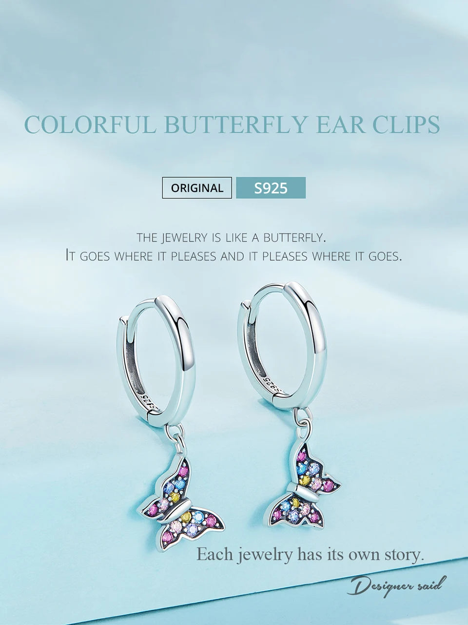 925 Silver Butterfly Jewelry Set – Necklace & Earrings