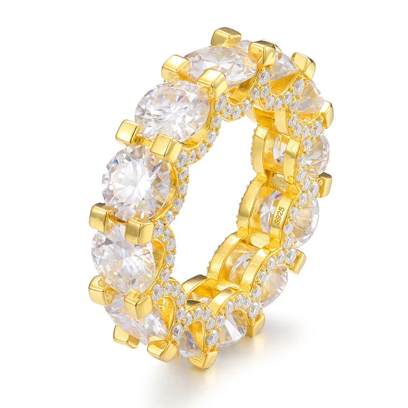 Top-quality Moissanite diamond ring, 2ct round cut, perfect for men and women