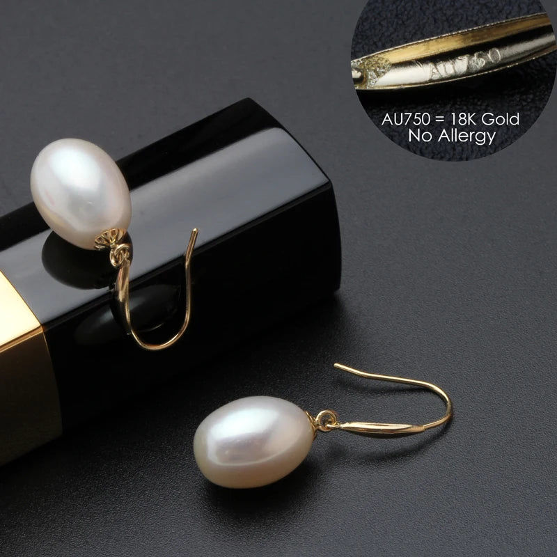 18K Gold Pearl Jewelry Set with Natural Freshwater Pearls