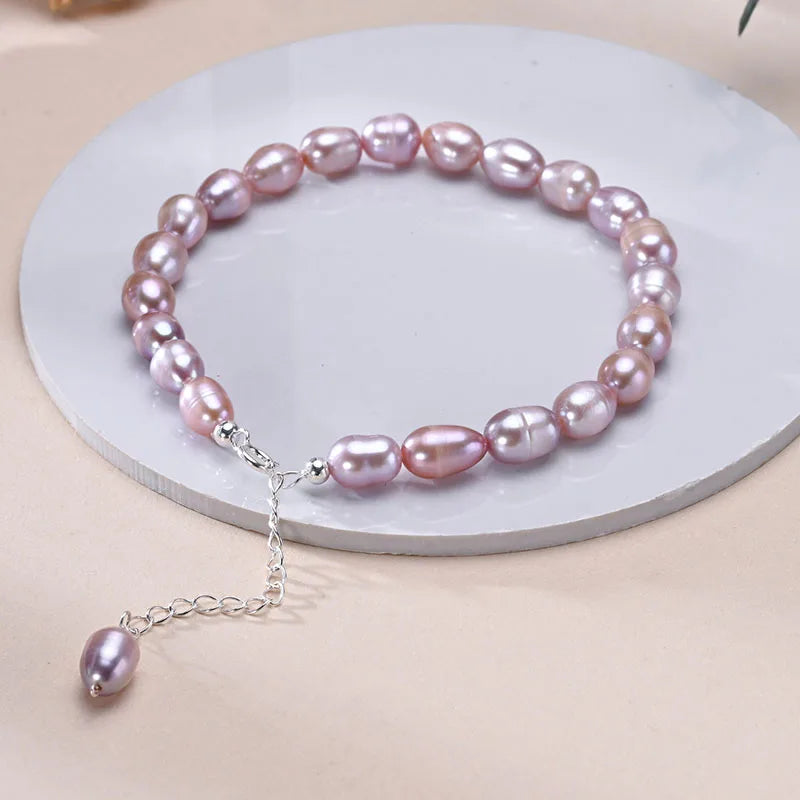 purple pearl bracelet for women