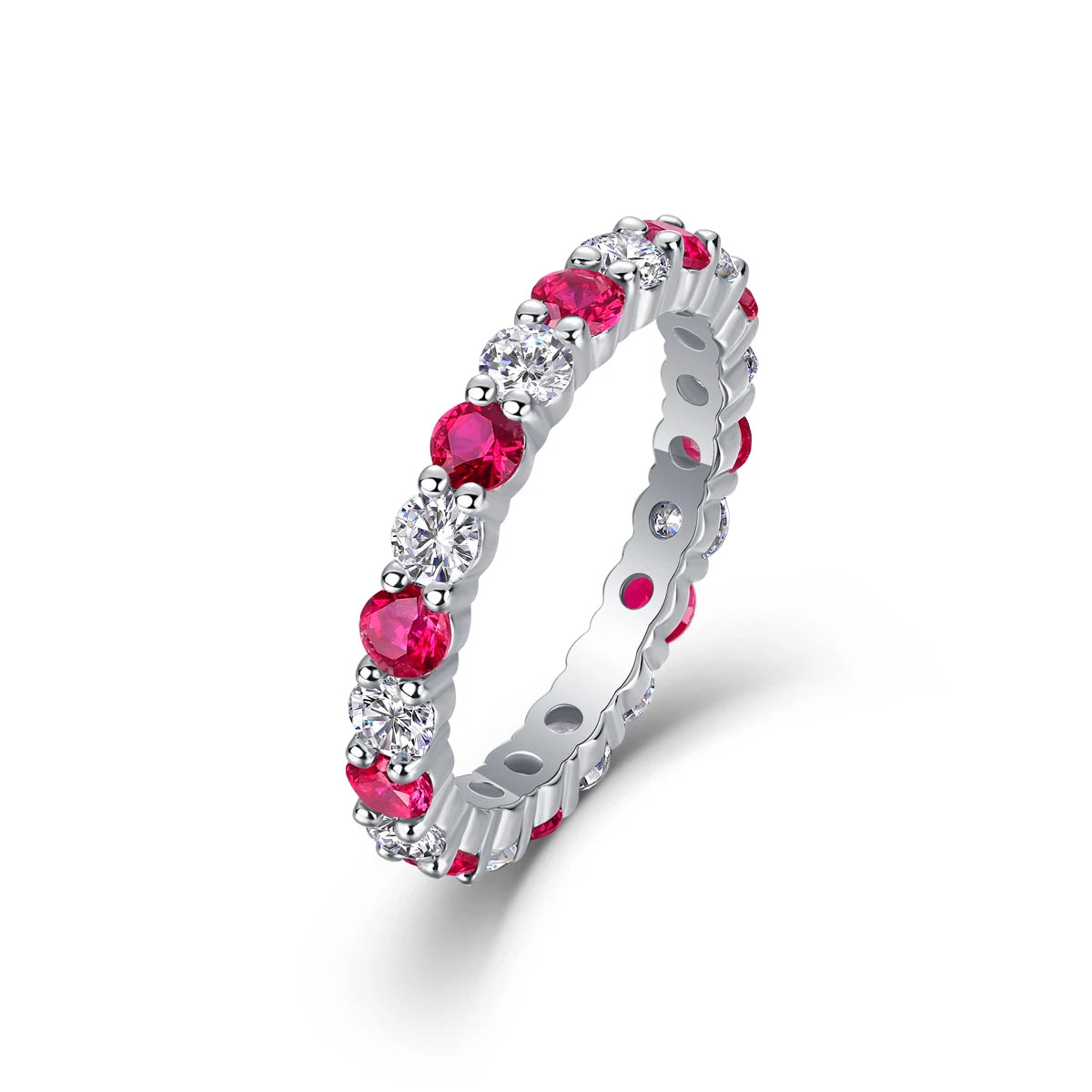 S925 Moissanite Ruby Ring 18K Gold Plated Luxury
