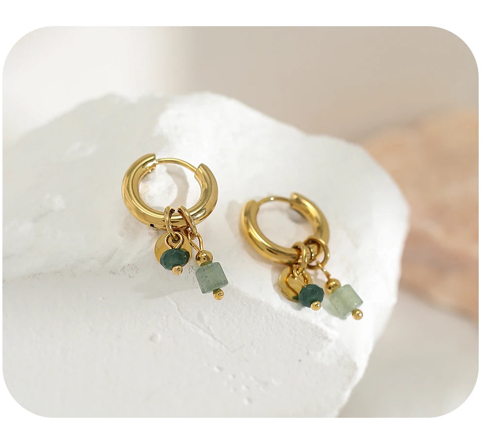 18K Gold Plated Stainless Steel Hoop Earrings