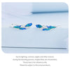 Blue Feather Open Ring & Drop Earrings 925 Sterling Silver