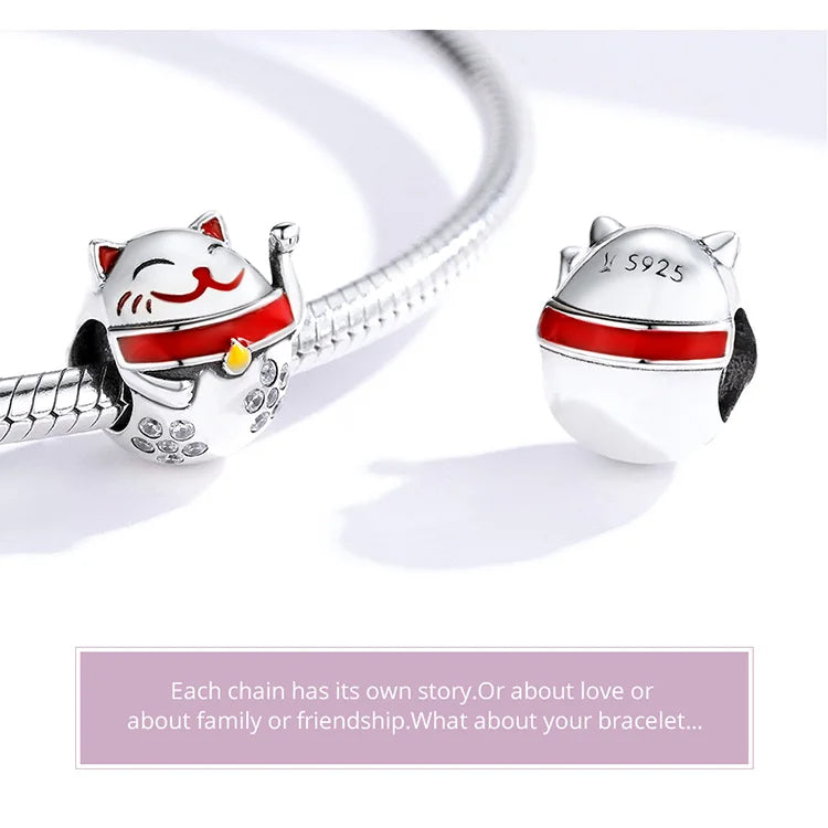 Cute Cat Charms 925 Sterling Silver