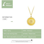 Sun Coin Pendant  925 Sterling Silver