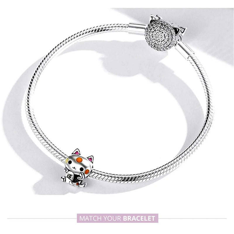 Cute Cat Charms 925 Sterling Silver