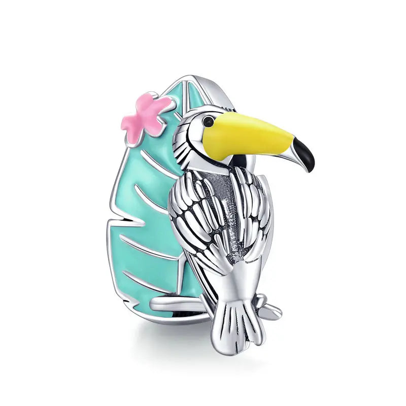 Animal Zoo Flamingo Charm 925 Sterling Silver charm