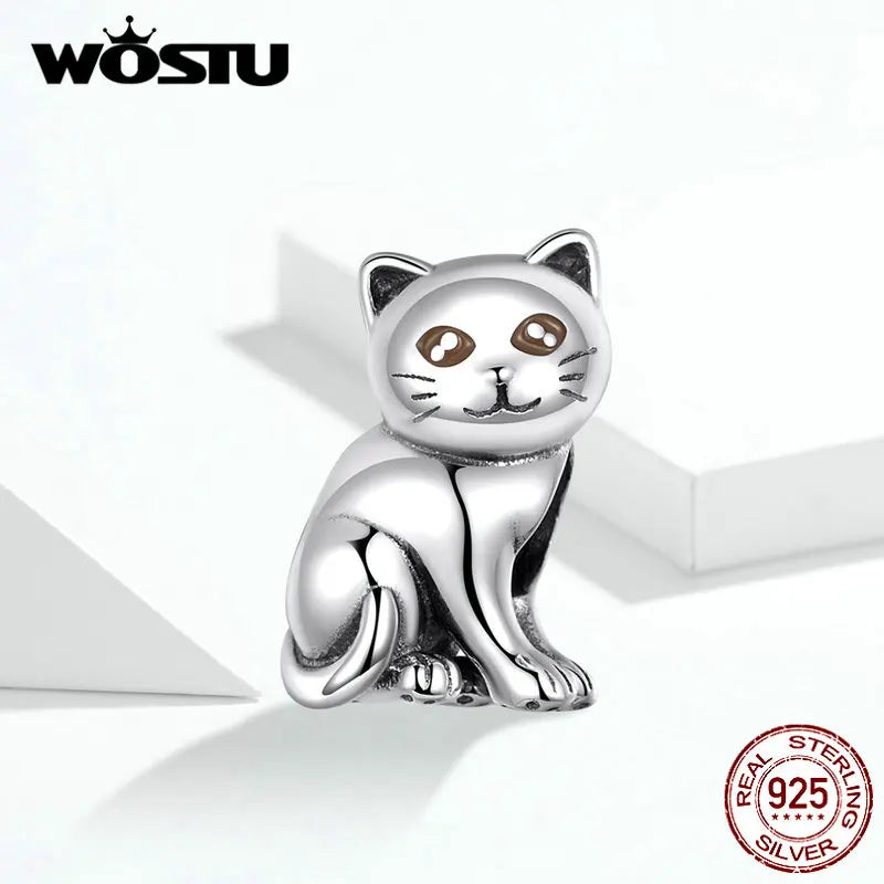 Cute Cat Charms 925 Sterling Silver