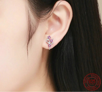 925 Sterling Silver Plum Blossom Flower Stud Earrings