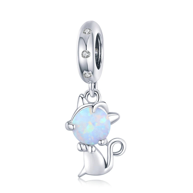 Cute Cat Charms 925 Sterling Silver