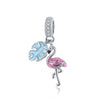 Animal Zoo Flamingo Charm 925 Sterling Silver charm