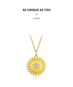 Sun Coin Pendant  925 Sterling Silver