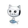 Cute Cat Charms 925 Sterling Silver