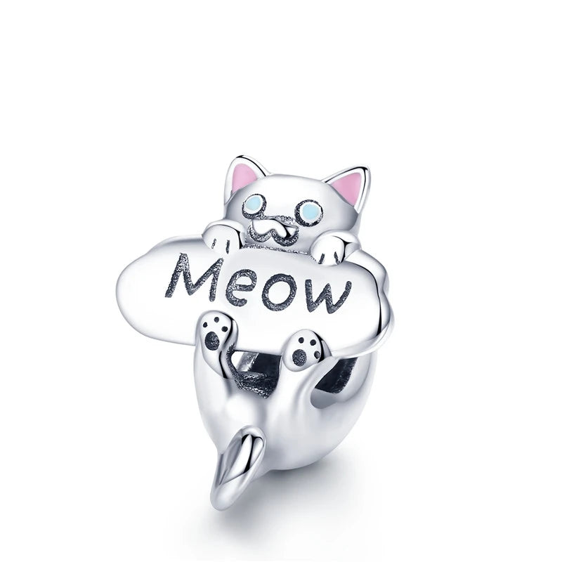 Cute Cat Charms 925 Sterling Silver