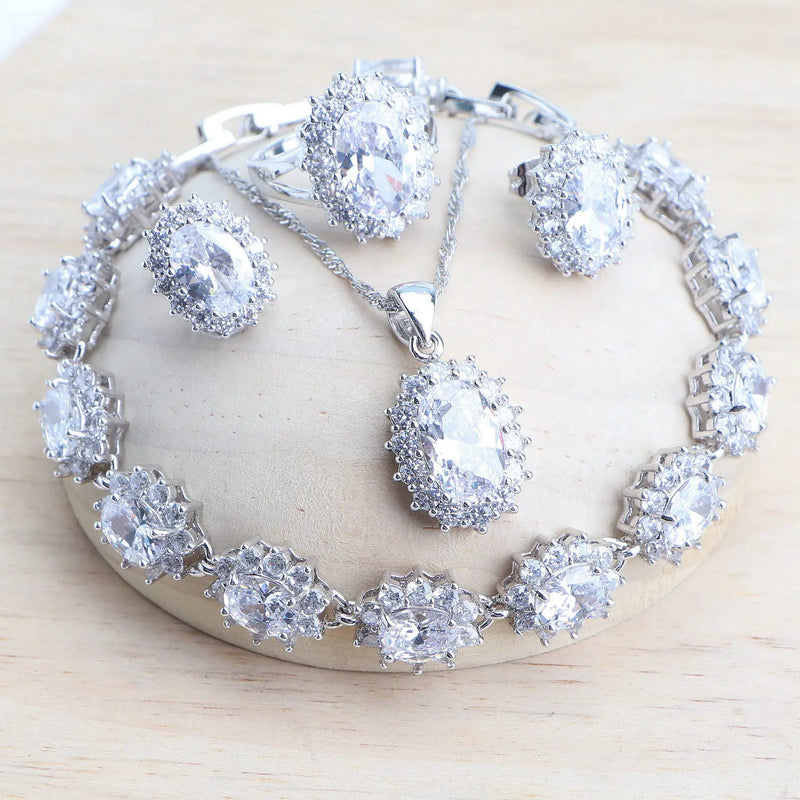 925 Sterling Silver Bridal Jewelry Sets