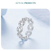 925 Sterling Silver Hollowed Heart Ring Woven Width Rings