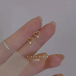 925 Silver Needle Zircon Earrings Hypoallergenic