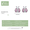 Sterling Silver Pink Ladybug Jewelry Set