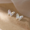 925 Silver Needle Zircon Earrings Hypoallergenic