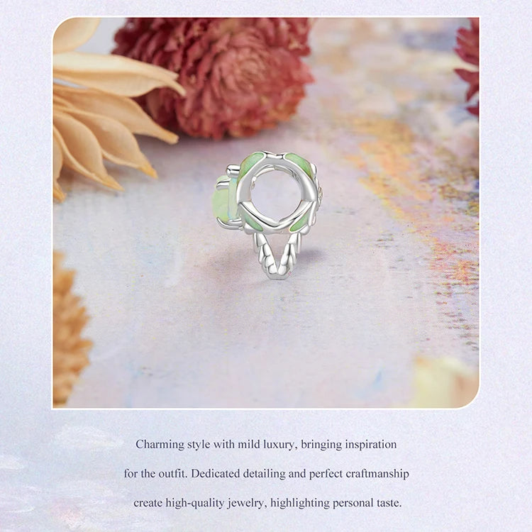 Sterling Silver  Light Green charm