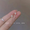 925 Silver Needle Zircon Earrings Hypoallergenic