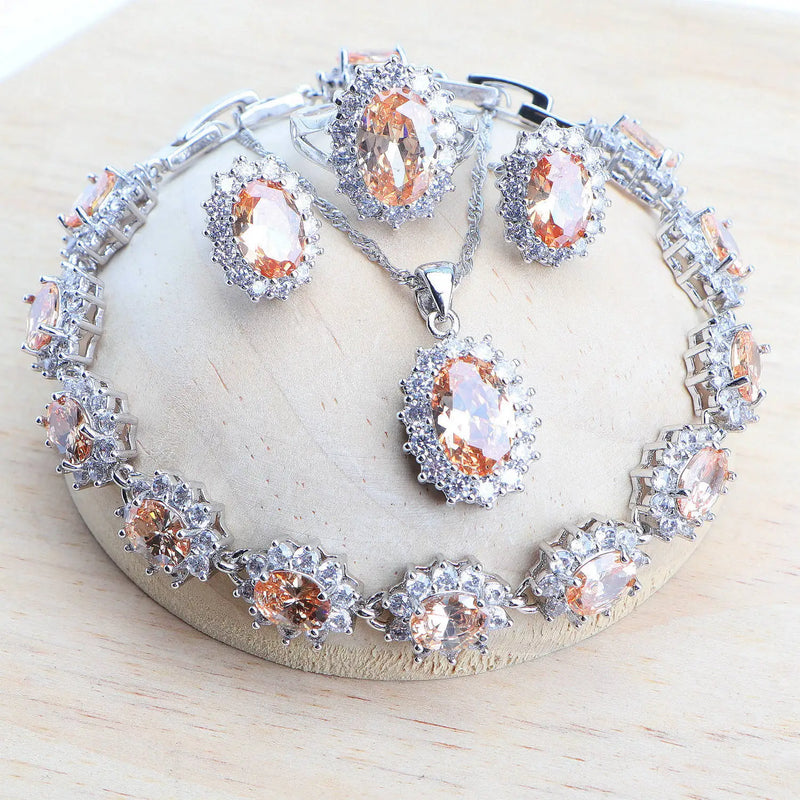 925 Sterling Silver Bridal Jewelry Sets