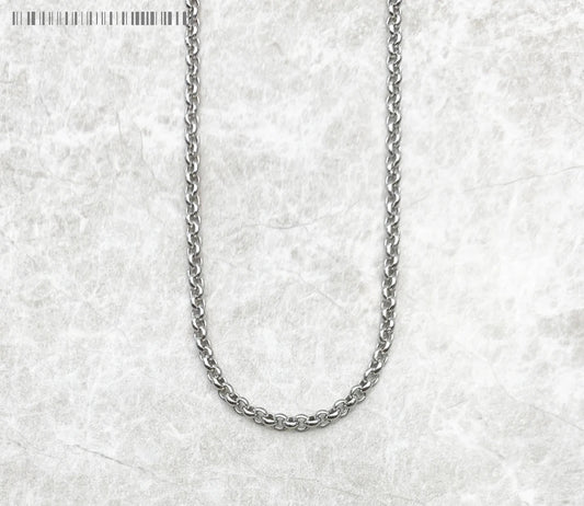 Round Belcher Chain Necklace – 925 Silver, Unisex Style