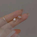 925 Silver Needle Zircon Earrings Hypoallergenic