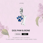 Sterling Silver Dog Pet Charms  Pendant Paw