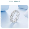 925 Sterling Silver Hollowed Heart Ring Woven Width Rings