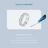 925 Sterling Silver Hollowed Heart Ring Woven Width Rings