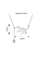 925 Sterling Silver Cat Paw White Gold