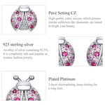 Sterling Silver Pink Ladybug Jewelry Set