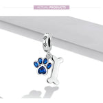 Sterling Silver Dog Pet Charms  Pendant Paw