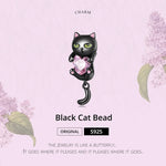 Sterling Silver Black Cat Charm Beads