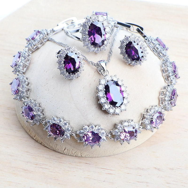 925 Sterling Silver Bridal Jewelry Sets