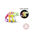 100% 925 Sterling Silver Colorful Luminous Chameleon Charms