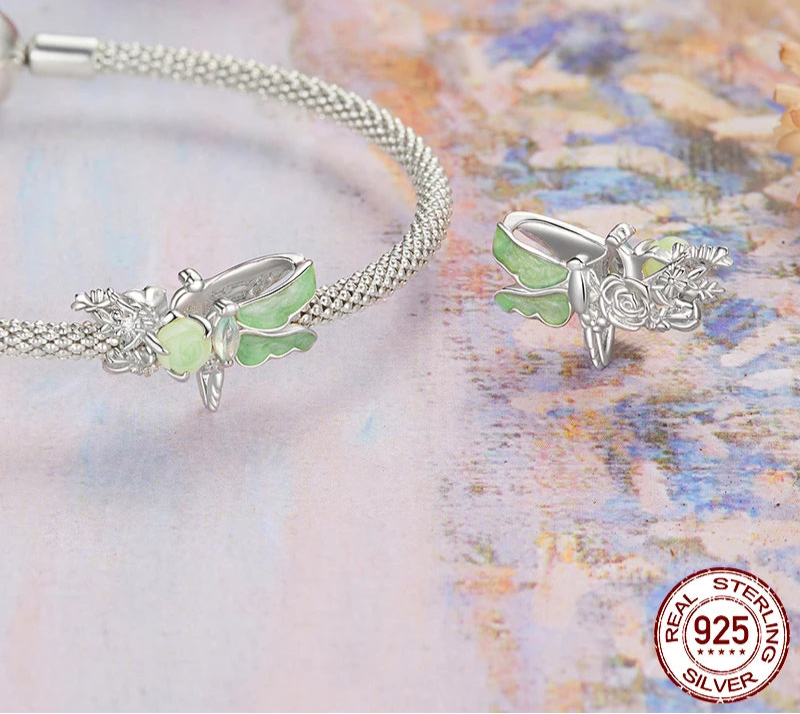 Sterling Silver  Light Green charm