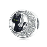 925 sterling silver cat pumpkin black series luminous charms bead pendant fit