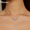 Purple Pansy Flower 925 Silver Necklace Earrings & Ring Set