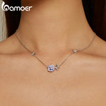 Purple Pansy Flower 925 Silver Necklace Earrings & Ring Set